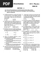 Gravitation MCQ TEst