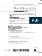 June 2019 (IAL) QP - Unit 3 Edexcel Physics A-level