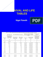 Survival and Life Tables: Nigel Paneth