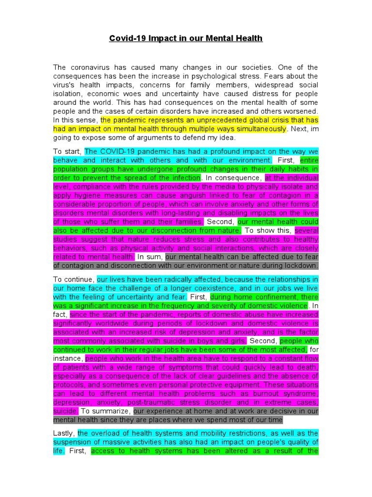 Covid-19 Impact in Our Mental Health | PDF | Mental Health | Depression ...