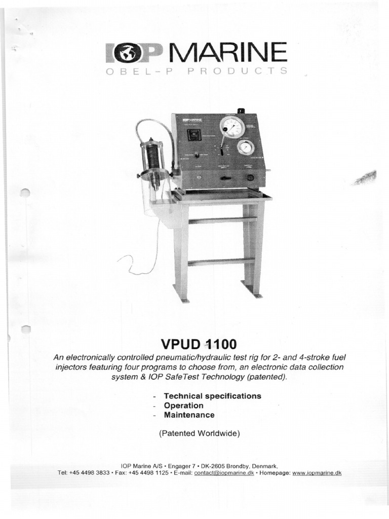 IOP Marine Fuel Injector Tester VPUD 1100 | PDF | Engines | Equipment