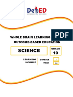 Whole Brain Learning System Outcome-Based Education Science Module Revisions