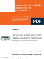 Anestesia Total Intravenosa de La Farmaceutica A La Farmacocinetica