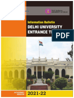 Delhi University Entrance Test (Ug) : Information Bulletin