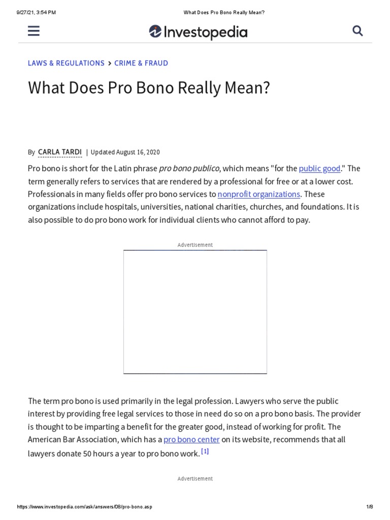 Understanding Pro Bono Services | PDF | Lawyer | The United States