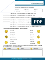 Personality Adjectives Interactive Worksheet