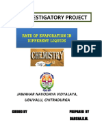 An Investigatory Project: Rate of Evaporation in Different Liquids