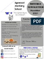 Newsletter Wedgewood Elementary November 2021