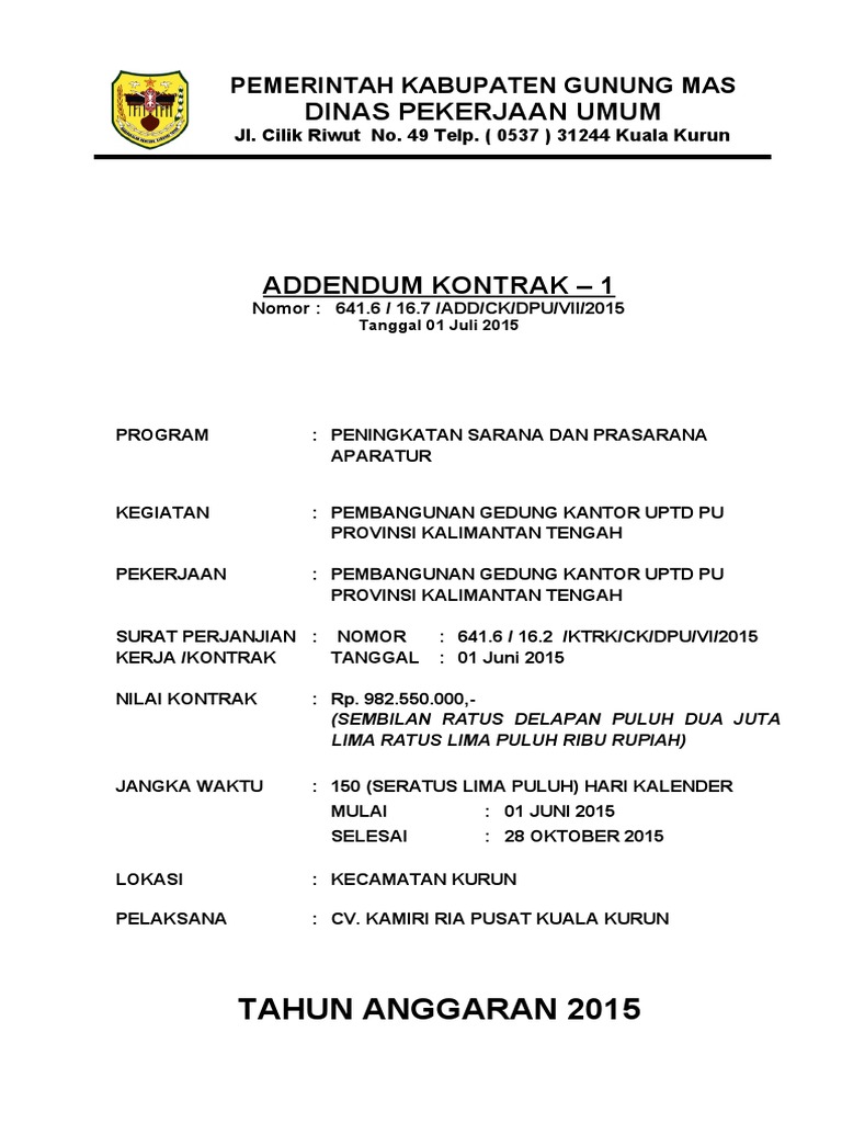 Addendum UPTD | PDF