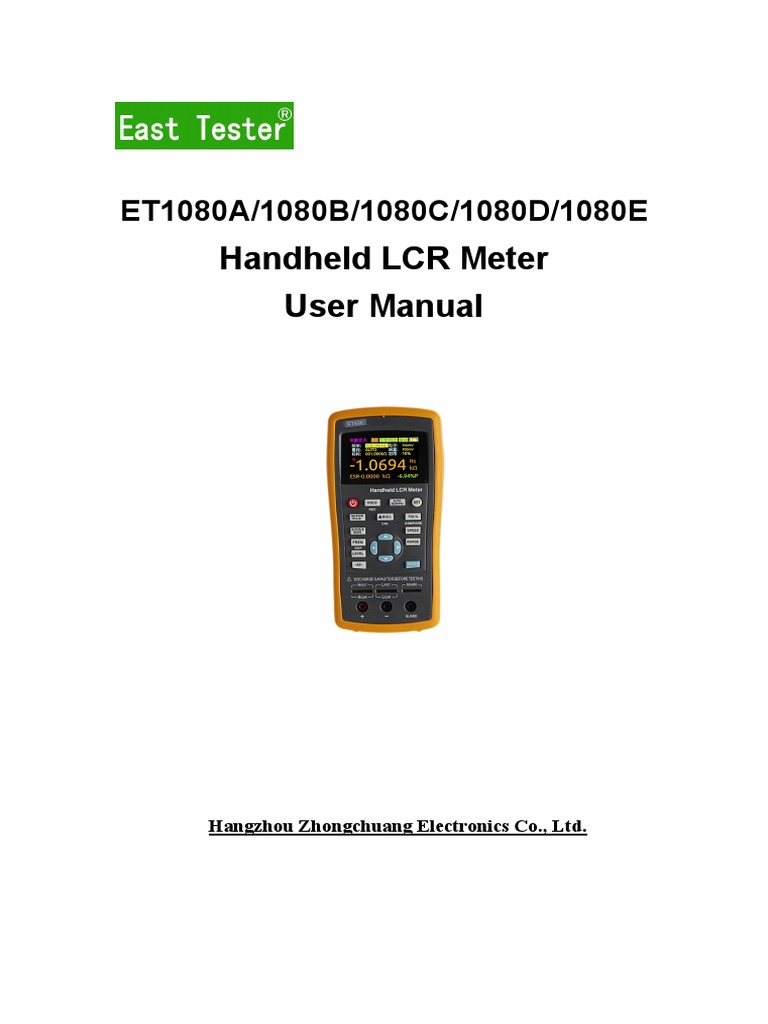 ET1080 Handheld New Compact LCR Meter User Manual User Manual PDF