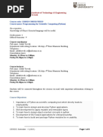 Course Code: CE0525/CS0525/IT0525 Course Name: Programming For Scientific Computing (Python)