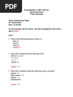 Mock Final Exam Python - Sol