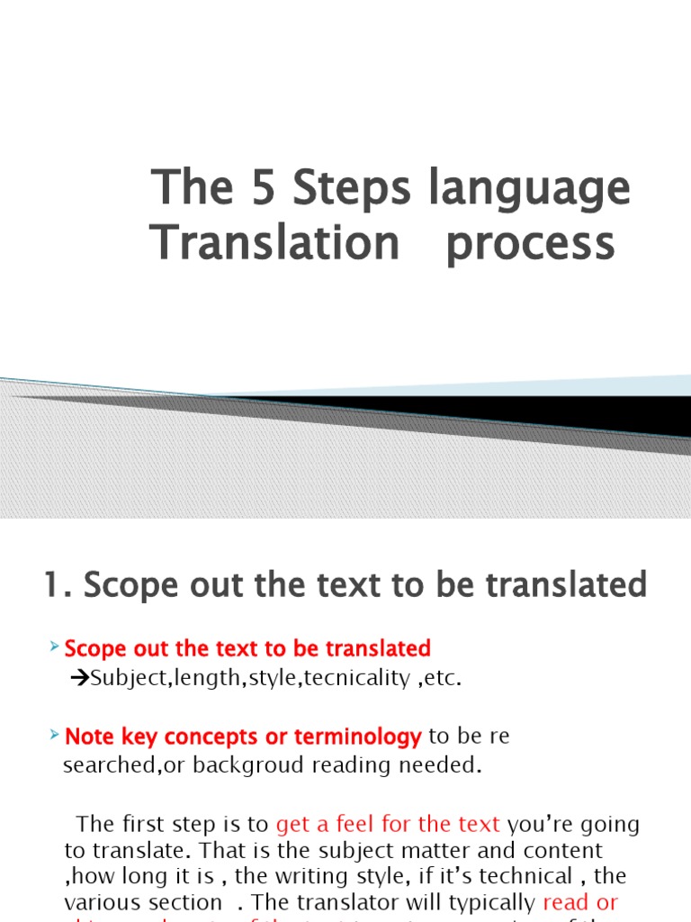 The 5 Steps Language Translation Process | PDF | Translations | Cognition