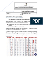 Guía. Conversión de Número Binario A Carácter y Viceversa