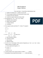 CBSE Test Paper 04 Chapter 3 Matrices Solutions