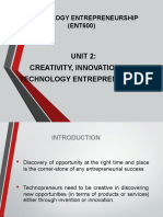 Unit 2: Creativity, Innovation and Technology Entrepreneurship
