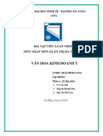 Văn Hoa Kinh Doanh Ý: Bài Tập Tiểu Luận Nhóm Môn Nhập Môn Quản Trị Đa Văn Hóa