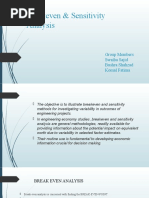 Breakeven & Sensitivity Analysis: Group Members Swaiba Sajid Bushra Shahzad Komal Fatima