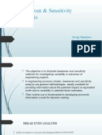 Breakeven & Sensitivity Analysis: Group Members Swaiba Sajid Bushra Shahzad Komal Fatima