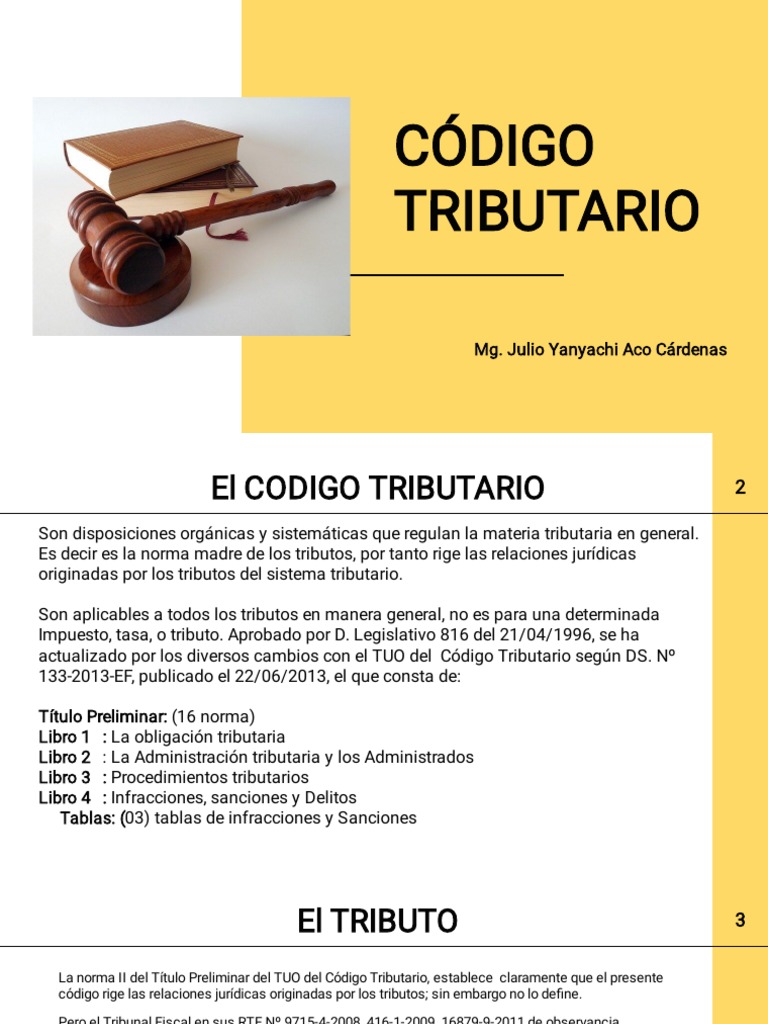 Código Tributario: Estructura y Principios | PDF | Ciencias Políticas ...