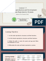 Lesson 1.3 Animal Reproduction and Development: Human Reproductive Systems