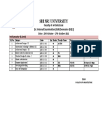 Sri Sri University Architecture Exam Schedule 2021