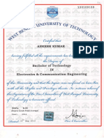 West Bengal University of Technology Degree for Electronics Engineering