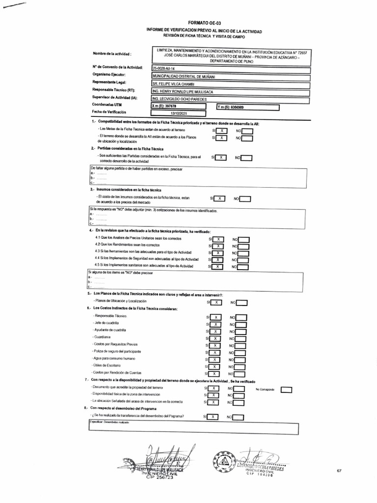 Informe de Verificación OE-03 | PDF