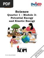 Quarter 1 - Module 3: Potential Energy and Kinetic Energy: Science