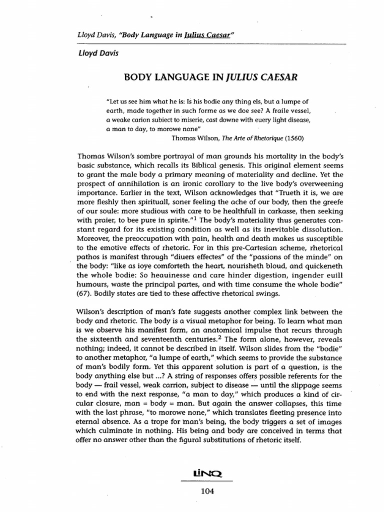 Body Language in Julius Caesar | PDF | Julius Caesar | Pompey