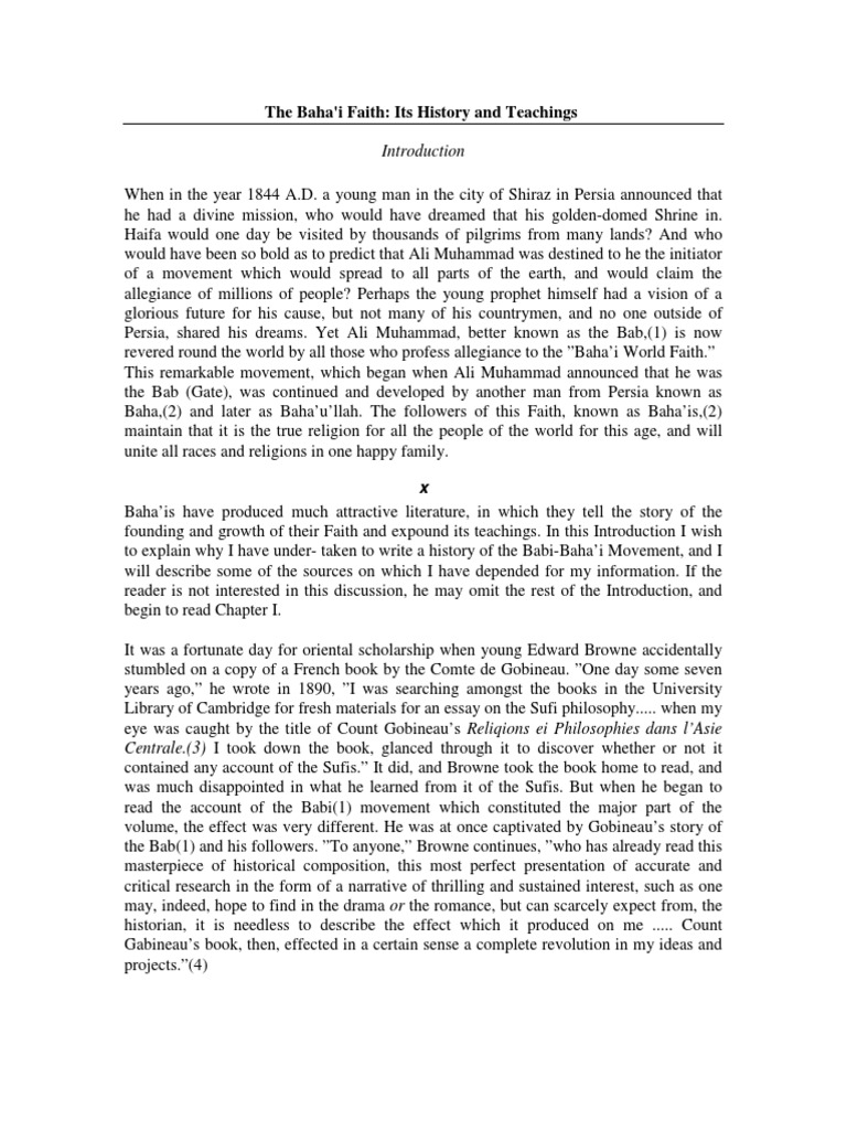History and Teachings of the Baha'i Faith | PDF | Shia Islam | Prophets ...
