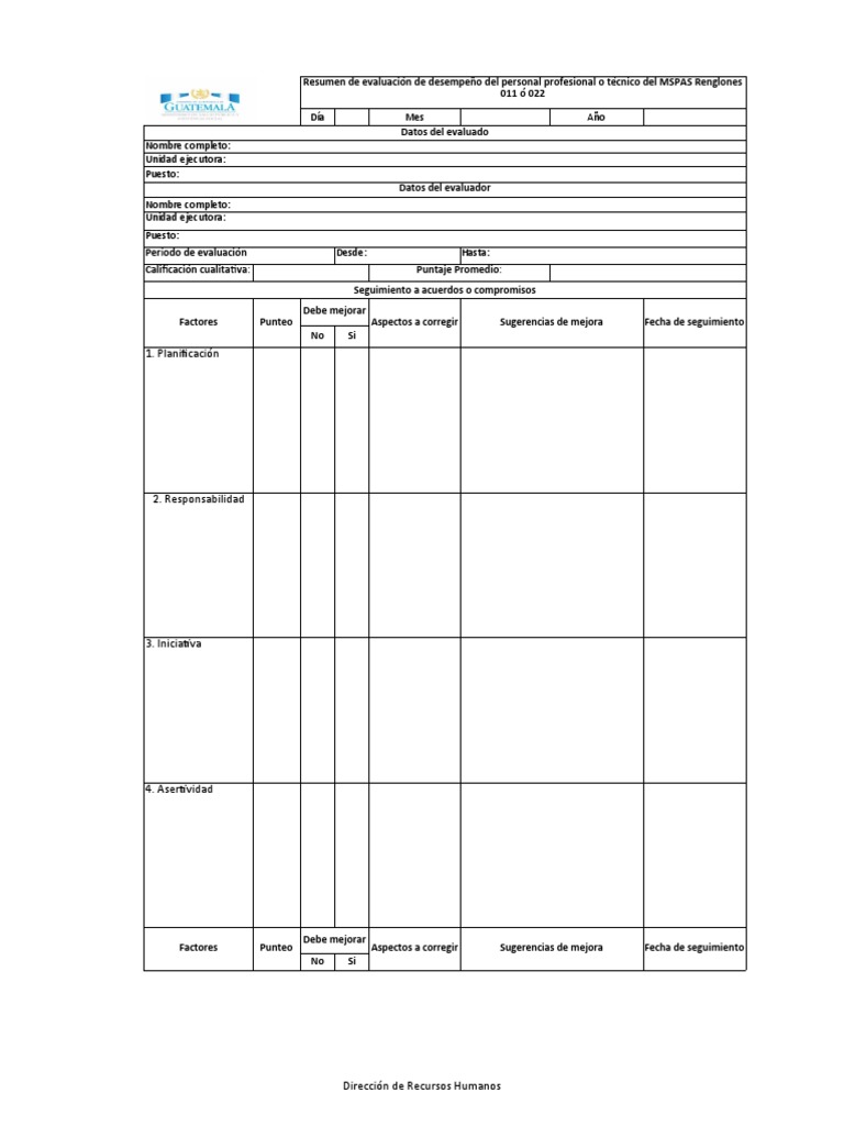 Resumen Formulario No. 1 Renglon 011 y 022 | PDF