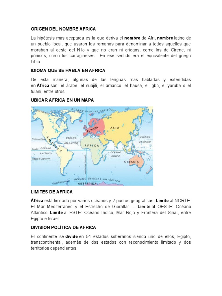 En Q Continente Se Encuentra Egipto Origen Del Nombre Africa | PDF | África | Mozambique