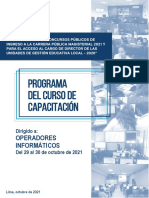 Programa de capacitación Operadores Informáticos 2021