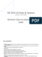 ISE 2019-20 Taxes & Taxation General Rules On Payment of Taxes