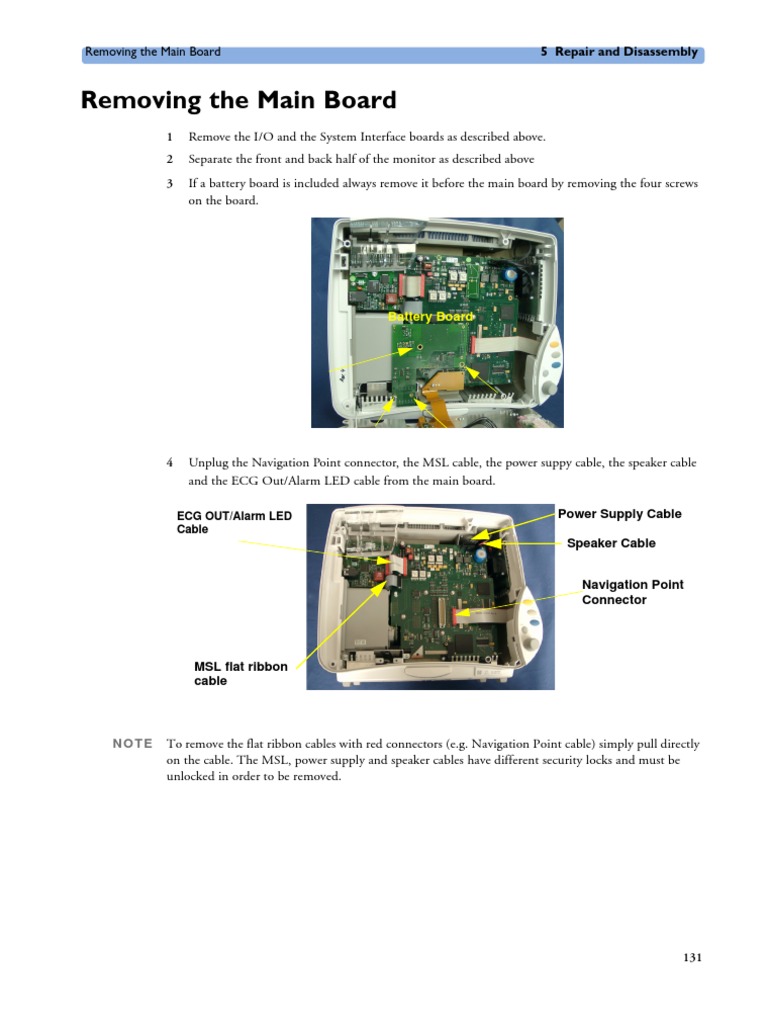 Removing The Main Board 5 Repair and Disassembly PDF Electrical