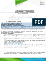 Guía de Actividades y Rúbrica de Evaluación - Unidad 2 - Fase 2 - Identificación de Ecosistemas, Conceptos Básicos y Beneficios de Los SAF