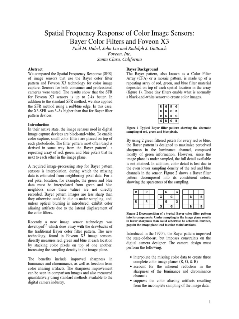 Spatial Frequency Response | PDF | Pixel | Imaging