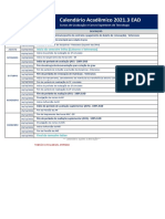 Calendário Acadêmico 2021.3 Ead