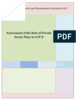 Assessment of The Role of Private Sector in GTP II