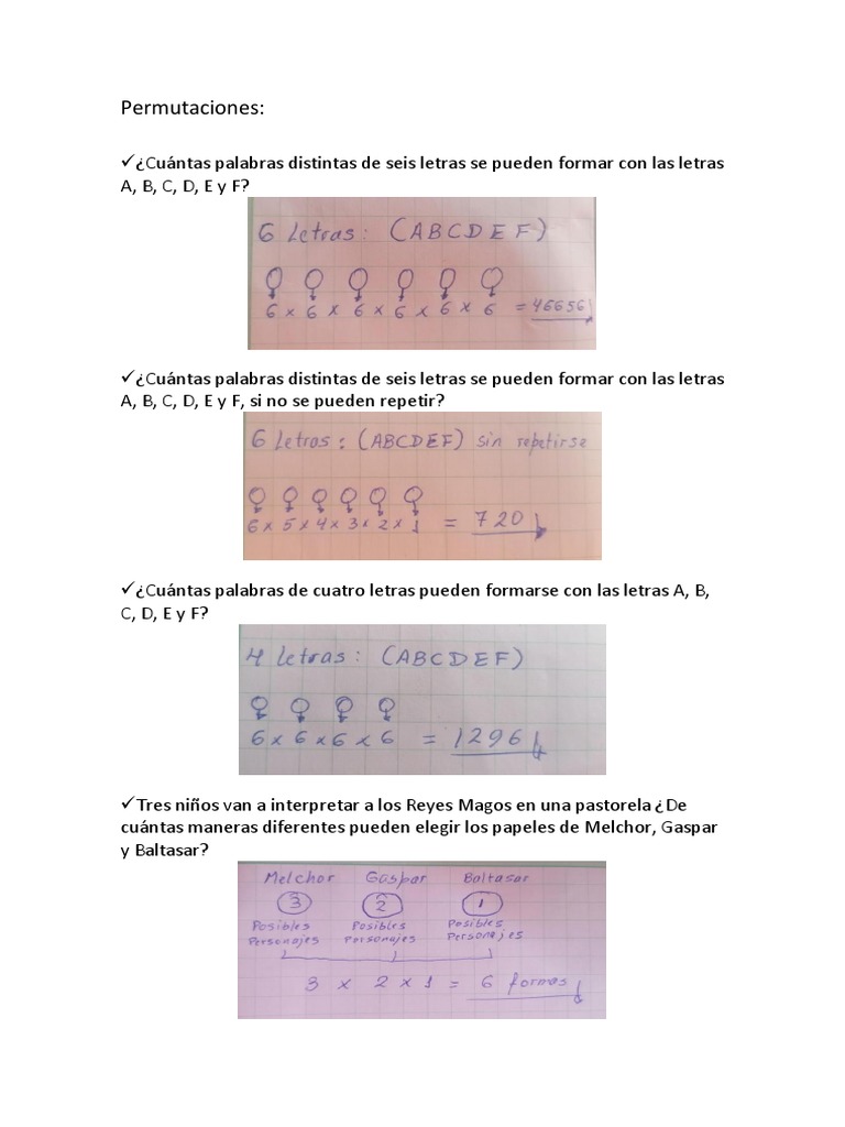 Problemas de Permutaciones y Combinaciones | PDF | Artes del Lenguaje y ...