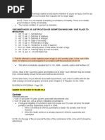 Circumstances of Justification or Exemption Which May Give Place To Mitigation