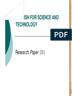 English For Science and Technology: Research Paper (II)