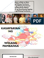 Kasaysayan NG Wikang Pambansa