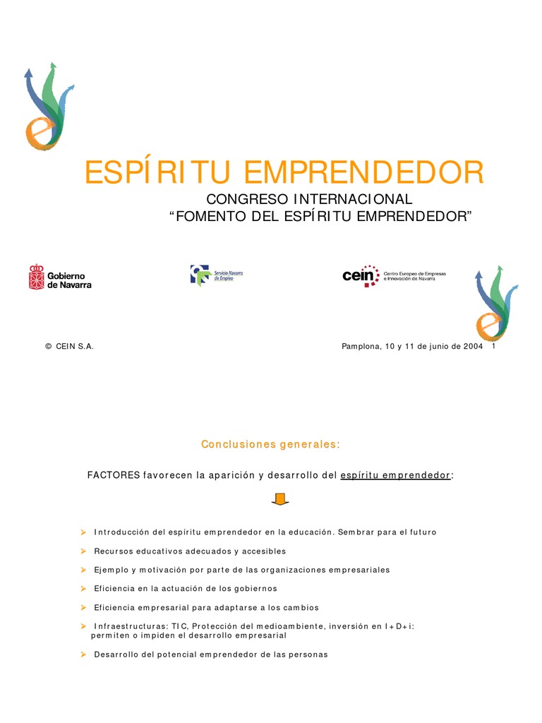 Espiritu Emprendedor | PDF | Maestros | Innovación