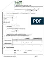 Free Tuition & Fees Application Form - Semester, SY