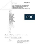 Vocabulary List Nutrition