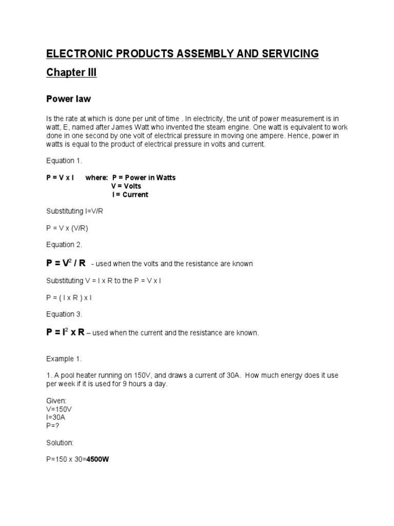 Electronic Products Assembly and Servicing PDF Resistor Electrical Network