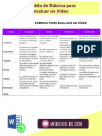 Modelo de Rúbrica para Evaluar Un Vídeo