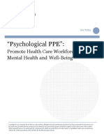 "Psychological PPE":: Promote Health Care Workforce Mental Health and Well-Being
